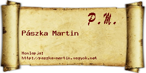 Pászka Martin névjegykártya