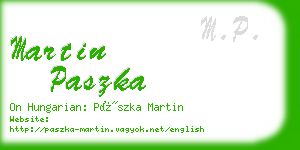 martin paszka business card